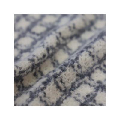 China 100%Polyester lattice square autumn and winter fashion thermal fabric for clothes hot sale thermal fabric needle punched knitted fabric for sale