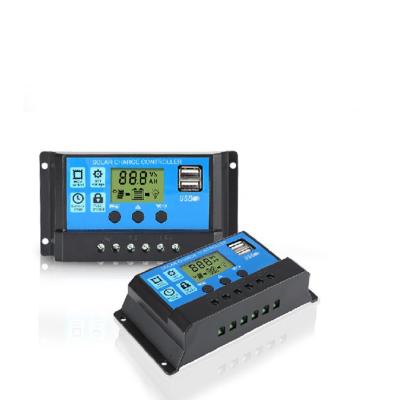 China USB 5V 2A lcd display regulator 20a 30a 12v 24v smart charger controller pwm 10a solar controller for sale