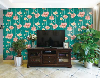 China Good quality modern hot sale 2022 Guangzhoug flower 3D designs luxury suede wallpaper for sale