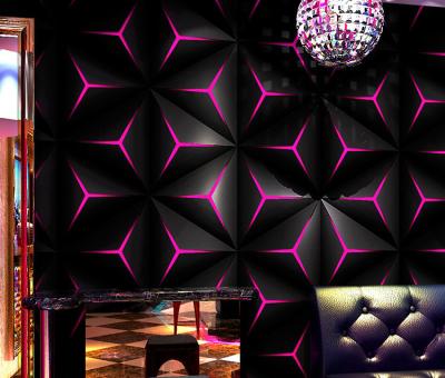 China 2020 modern Canton dance hall and KTV bar soundproof flashing 3D wallpaper for sale