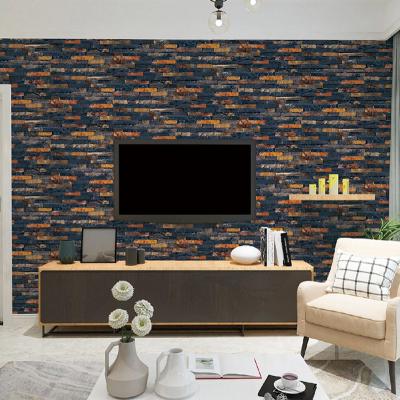 China Stocklot Modern Decorative PVC Wallpaper 3D Brick Wall Paper Supplier In China for sale