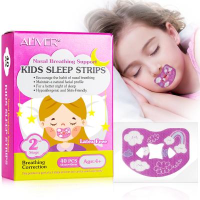 China America and European ALIVER Private Label Mouth Tape, Nasal Breathing Support Improve Night Sleep Anti Snoring Mouth Sticker for Kids for sale