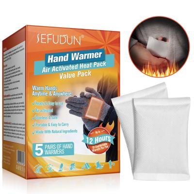 China American Warehouse and European Warehouse SEFUDUN Hot Durable Hot Disposable Instant Air Activated Patch Heat Pack Hand Warmer for sale