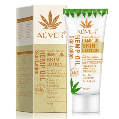 China Bioactive Skin Revitalizer ALIVER High Quality Vitamin C Skin Care Hemp Oil Cream Dry Skin Smoothing Moisturizing Cream Whitening Body Lotion for sale