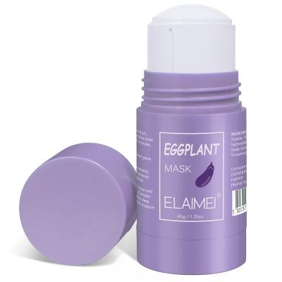 China ELAIMEI Moisturizer Reduce Blackhead Moisture Control Clay Cleansing Eggplant Facial Mask Deep Clean Oil for sale