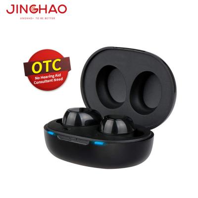 China Hot-selling Jinghao CIC ITE Mini Rechargeable Wireless Ear Hearing Aids Wireless Invisible Sound Amplifier for Elderly Hearing Loss JH-A39 for sale