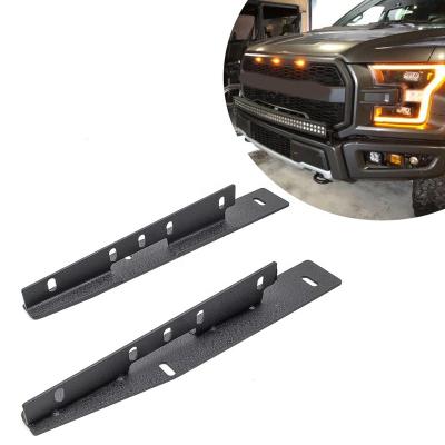 China Steel Bumper Led Fog Light Work Cube Lugs Mount Brackets For Ford F150 Raptor 2017 2018 2019 2020 2021 2022 for sale