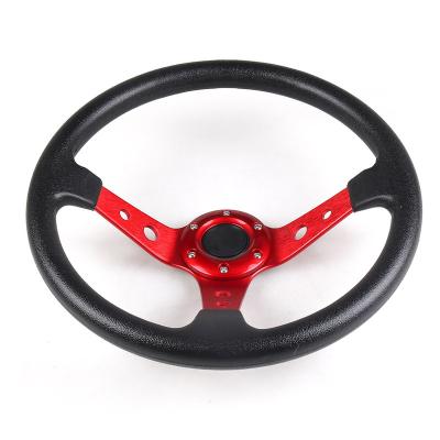 China Motto 14 Inch 350mm Steering Wheel Sports Car Racing Type PU Suede Racing Leather Steering Wheel l for sale