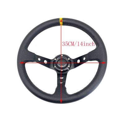 China Sports Universal 350MM Suede Steering Wheel Leather Steering Wheel Drift Racing Type Suede/PVC High Quality for sale