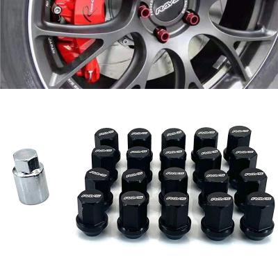 China 35mm Universal Alloy Wheel Aluminum Lock Nuts Racing Lug Nuts for sale