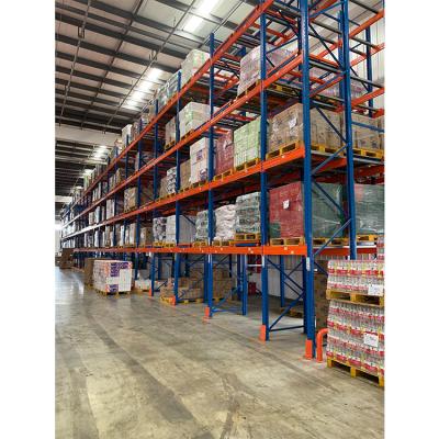 China Corrosion Protection Simple Structure Custom Warehouse Industrial Shelving Racks Metal Push Back Racking for sale