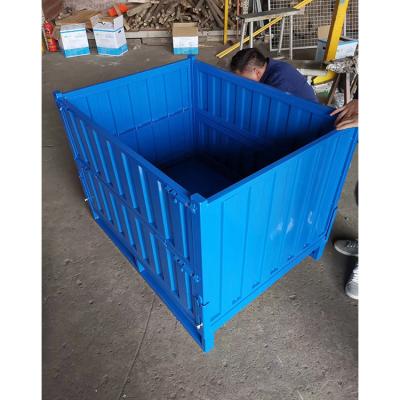 China Corrosion Protection Collapsible and Stackable Steel Cartons Folding Pallet Storage Warehouse Container for sale