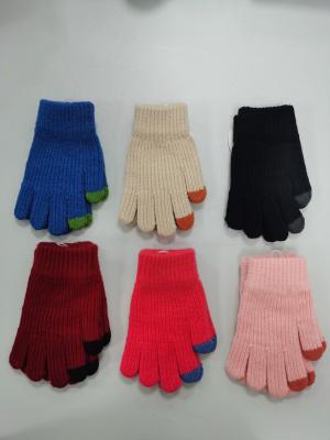 China Knit Winter Gloves Customized Color Blocking Design for Warmth Style for sale