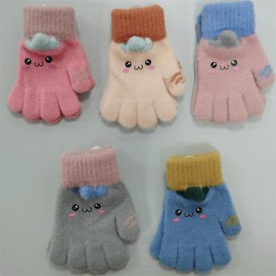 China Color Blocking Winter Knit Gloves Insulated for Unisex Warmth Stretchy Fit for sale