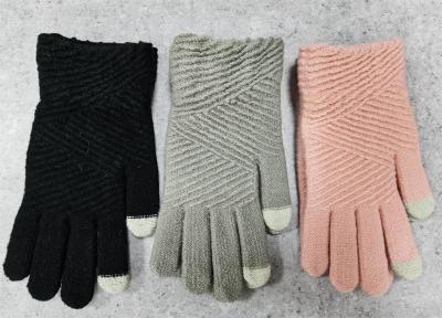 China Stretchy Fit Custom Grey Winter Gloves / Custom Knit Gloves in Customized Colors and Designs for sale