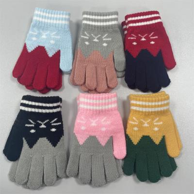 China Soft Acrylic Wool Knit Gloves Jacquard Style Custom Logo Unisex Winter Accessories for sale