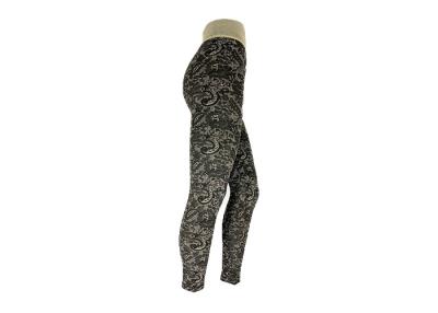 Chine Jacquard Lace Look Legging doublé en polaire pour femme Legging brossé taille haute à vendre