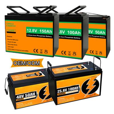 China Power Tools OEM 72v 48v 36v 24v 12v Long Life Lifepo4 Li-ion Storage 50Ah 100Ah 150Ah 280Ah Lithium Ion Battery Lifepo 4 Rechargeable Battery for sale