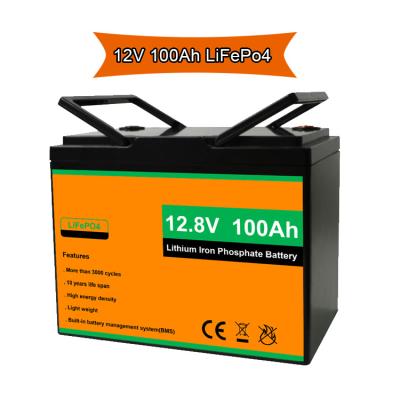 China OEM/ODM 12V/12.8V 100Ah Lifepo4 Lithium Iron Phosphate Deep Cycle Times Solar Lifepo4 Battery High Quality Battery Pack for sale