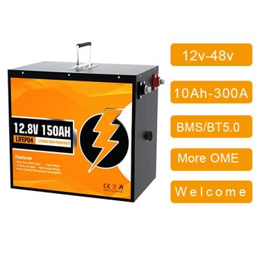 China solar system 150ah rv lifepo4 lithium ion battery golf cart lithium battery pack 12V 150Ah lifepo4 battery for sale