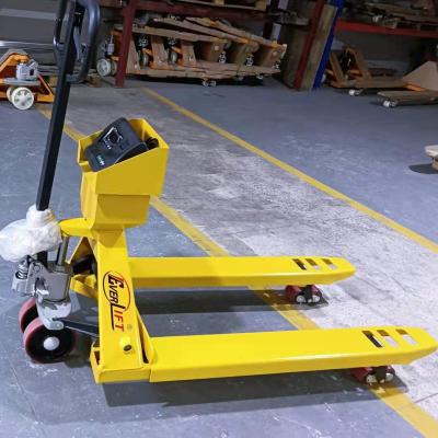 China HPT-25S restaurant low lever factory price hand/manual pallet jack with ladder. for sale