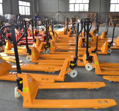 China 2500KG 2T Hand Pallet Truck 2022 Hot Sale Good Quality Hydraulic Pressure Pallet Jack 1-10T for sale