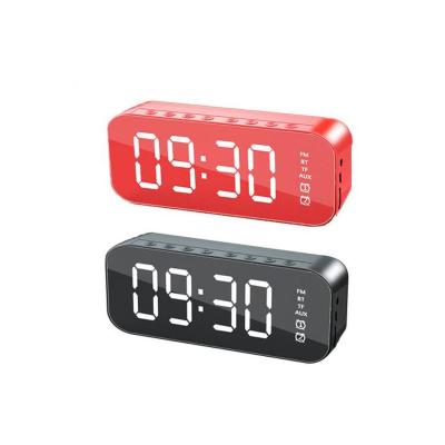 China Stage Factory Digital Alarm Clock Bluetooth Speaker LED Display Mirror Screen Radio with TF FM MIC for sale