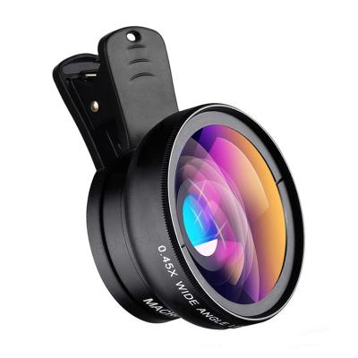 China ABS Universal Mobile Lens Glass For Mobile Phone 0.6X Wide Angle 3 In 1 For iPhone 11 12 Samsung Mobile Camera With Clip For Smart for sale