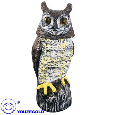 China PE Owl Decoy Bird Repellent Scarecrow Solar Animal Reflector for sale