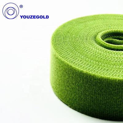 China Sustainable Hook And Loop Tape Stretch Tie Tape Green Plastic for sale