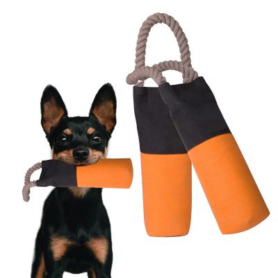 China Viable Dog Toys Bite Resistant Sandbag Throw Toys Teeth Cleaning Sandbag Training Molar Floating Pet for sale