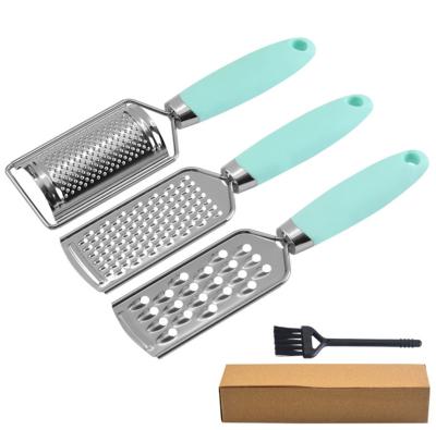 China America Viable Hot Selling Unique Design In Stainless Steel Stock Rasp 3pcs Set With Cleaning Brush for sale