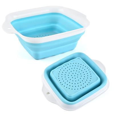 China Europe Design Viable Hot Selling Unique Collapsible Silicone Strainer Collapsible Colander for sale