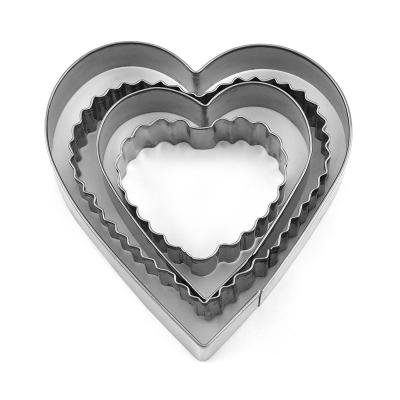 China Viable Valentine's Day Heart Shape Stainless Steel Cookie Mold Mousse Cake Mold Pudding Mold for sale