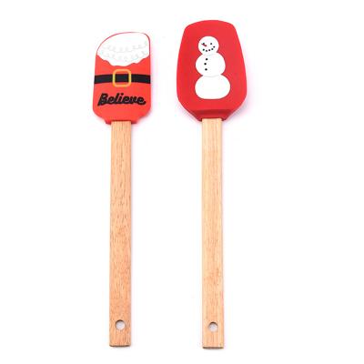 China Viable Unique Design Silicone Christmas Baking Set Hot Selling Seasonal Spatula And Cookie Cutter Set for sale