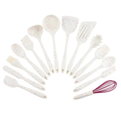 China Sustainable Silicone Spatula Kitchen Utensil Sets With Speckled Candy Tools Silicone Kitchen Baking Tools for sale