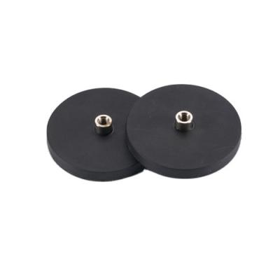 China Industrial High Quality Neodymium Internal Magnet Wire Magnet Lid Rubber Pot Magnet for sale