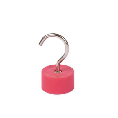 China Industrial magnet rubber covered strong hook is used for hanging objects on offshore boats pulling force 100LBS for sale