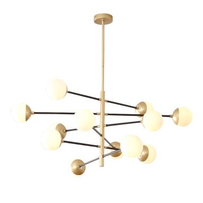 China Modern Zhongshan Modern Spherical Chandelier Gold Black Lighting for sale