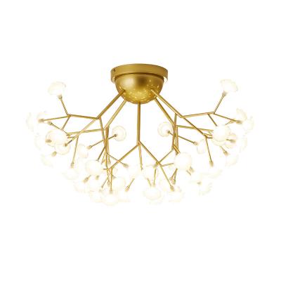 China Modern American Style Golden Round Chandelier Decorated Lounge Restaurant Decorated Flower Lamp Zhongshan Lighting for sale