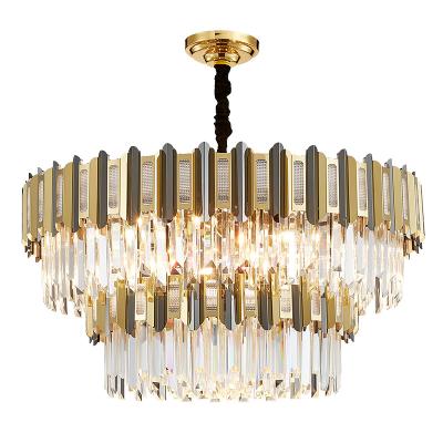 China Large Bright Gold Crystal Ball Wall Chandelier Bedroom Pendant Light Lamp for sale