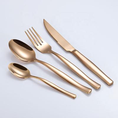 China Stainless Steel Disposable Popular Handle Royal Restaurant Cutlery Set for sale