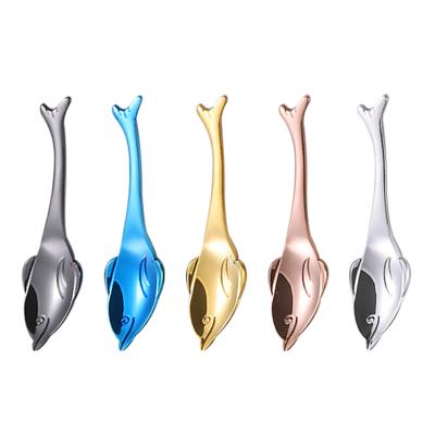 China Sustainable 304 Stainless Steel Dolphin Food Grade Titanium Mini Spoon Dessert Ice Cream Teaspoon for sale