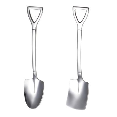 China New Design Disposable Form Shovel Teaspoon 304 18/10 Stainless Steel Small Tea Spoon For Wedding Favors for sale