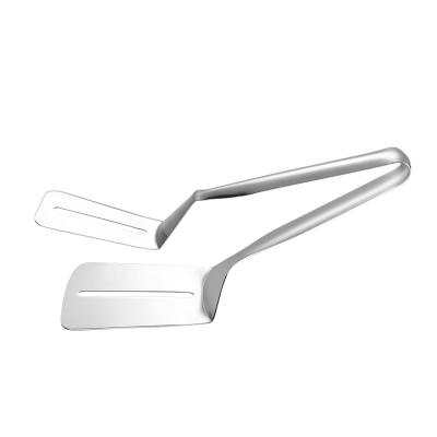 China Sustainable Double Sided Food Flipping Spatula Tongs Pies Bread Fish Pizza Staple Steak To Clamp Stainless Steel for sale