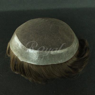 China Lace Front Human Hair Stock Centerpiece Lace Toupee Men Swiss Natural Hairpiece V Curl for sale