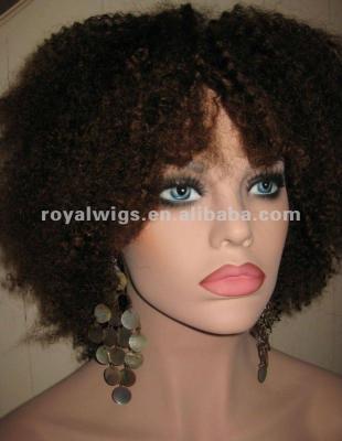 China Afro Wave Afro Curl 100% Chinese Virgin Remy Human Hair Lace Front And Full Lace Wig for sale