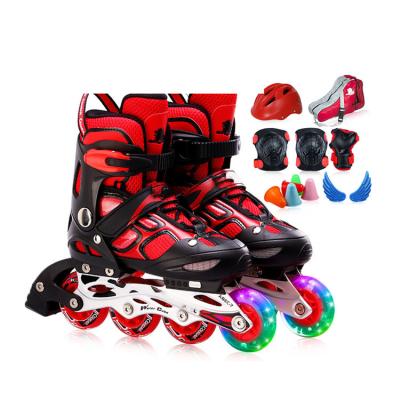 China Indoor and outdoor rubber light up roller skates 4 wheels roller skates for kids for sale for sale