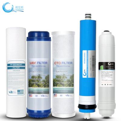 China For Water Filter System 5 Stage 10 Inch PP Filter Cartridge Activated Carbon Cartridge RO Membrane for sale