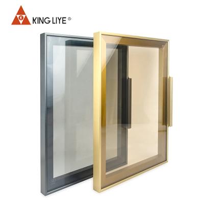 China Sight (Other) Adjustable Aluminum Cabinet Wardrobe Glass Swing Door For Furniture With OEM Service for sale